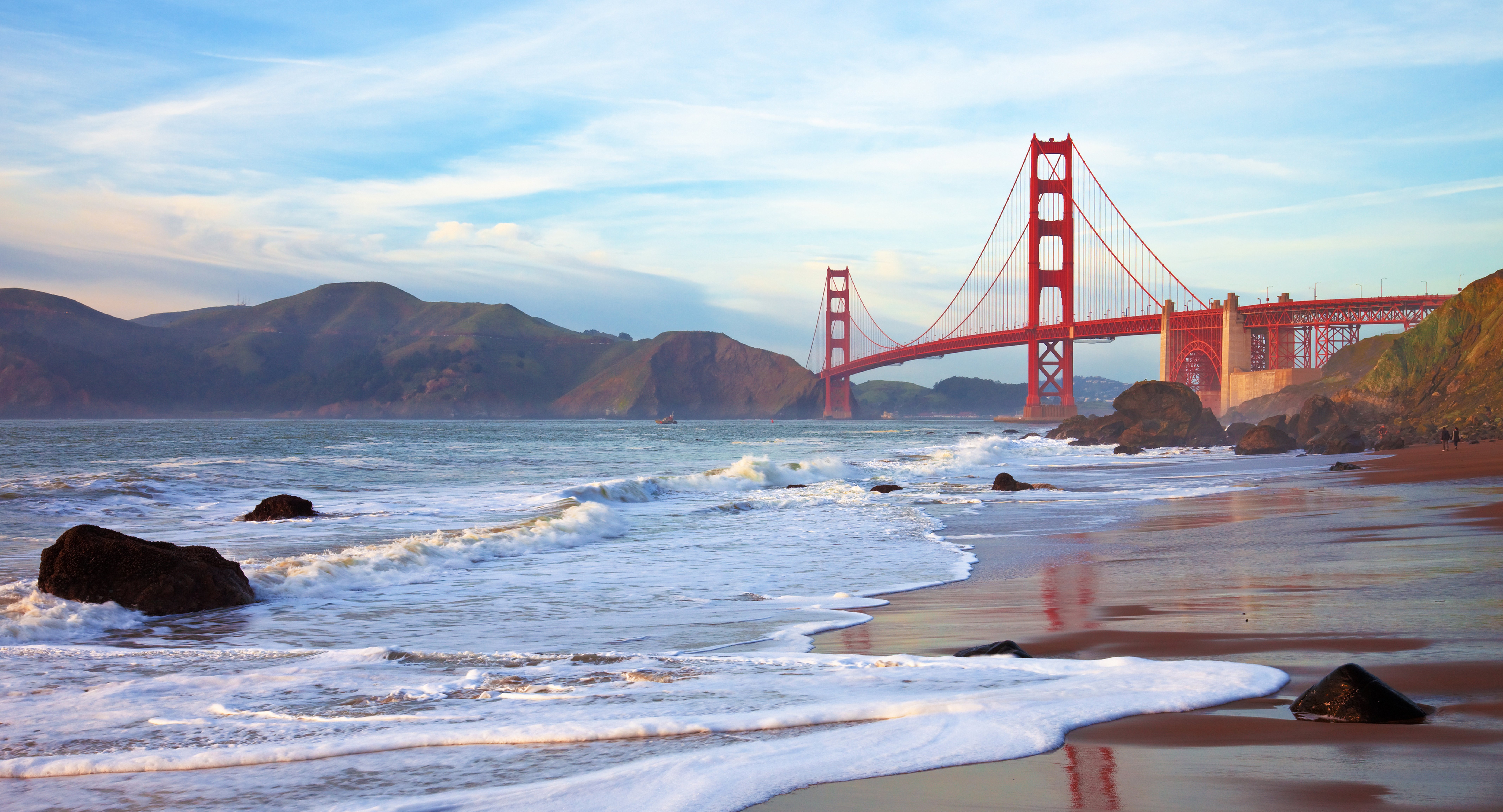 San Francisco, USA -- Golden Gate Bridge and city skyline
