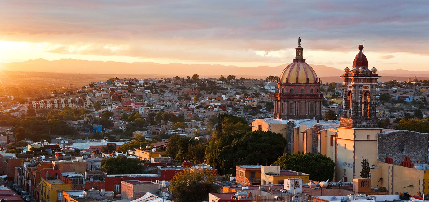 View of the San Miguel skyline with the basilica looming above
