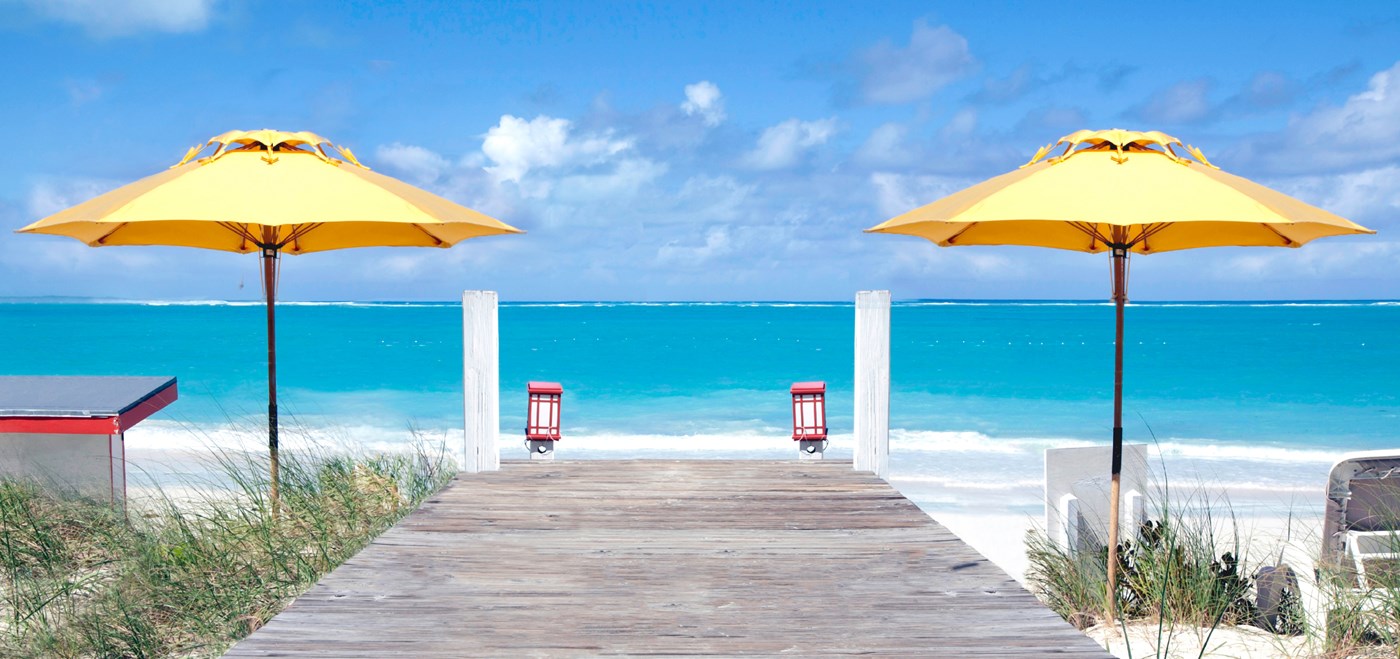 Walkway leading to the beach in Turks and Caicos